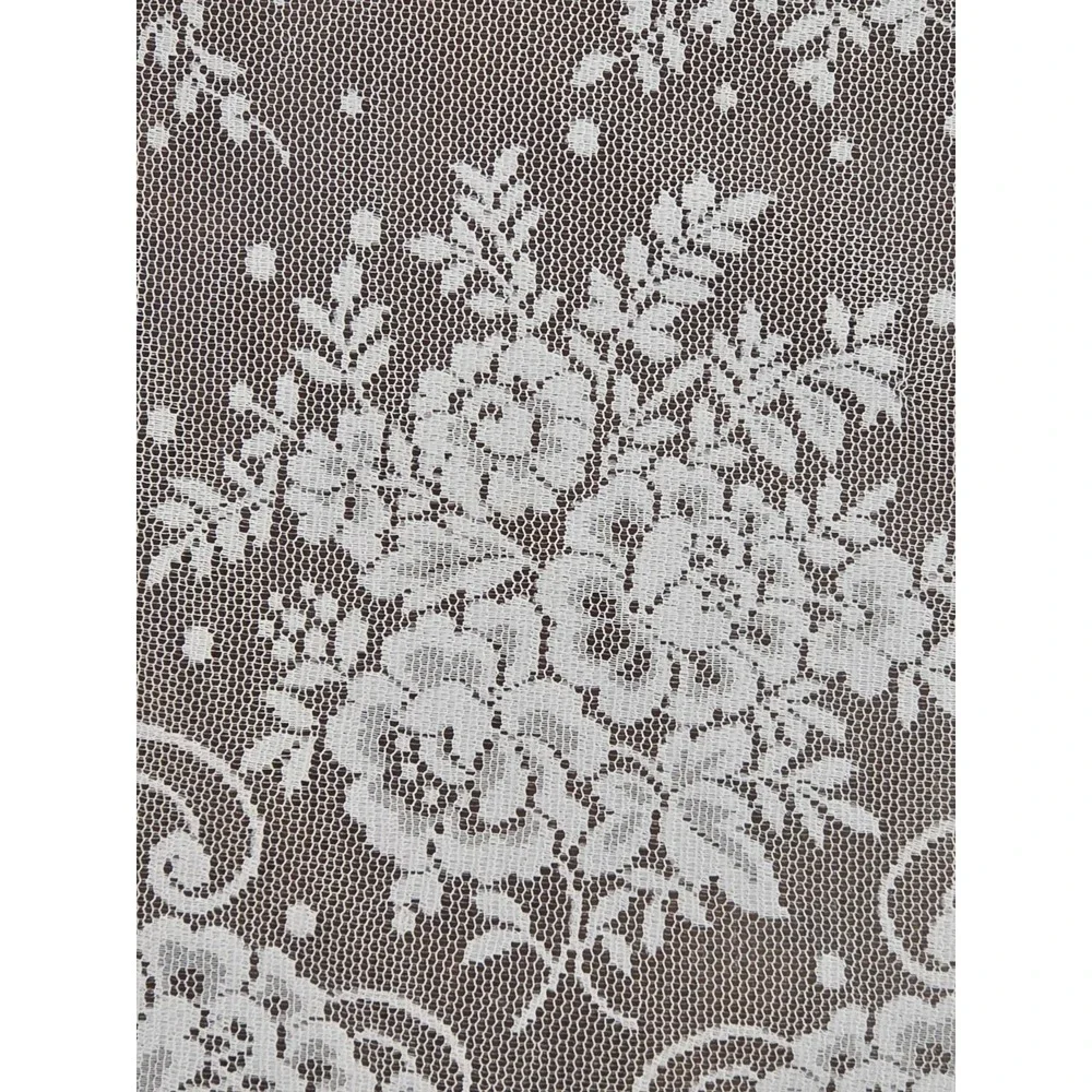 2 Vtg Y2K Floral Lace Curtain Panels 52x82